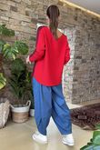 Made in Italy Juno Two Tone Knit Burgundy & Red